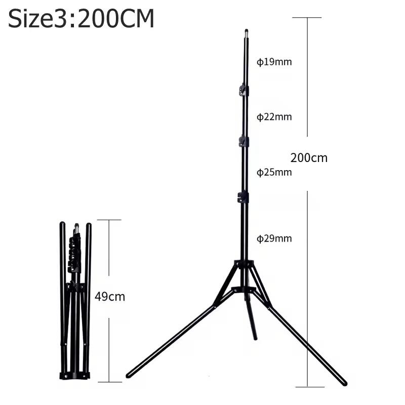 78'' Light Stand for Photography Aluminum Alloy Foldable Portable Photographic Lighting Tripod Camera Flash Mount Brackets