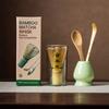 Matcha Whisk 4pcs Set Bamboo Tea Brush Ceramic Whisk Stand Wooden Tea Spoon Home DIY Tea Making Tools