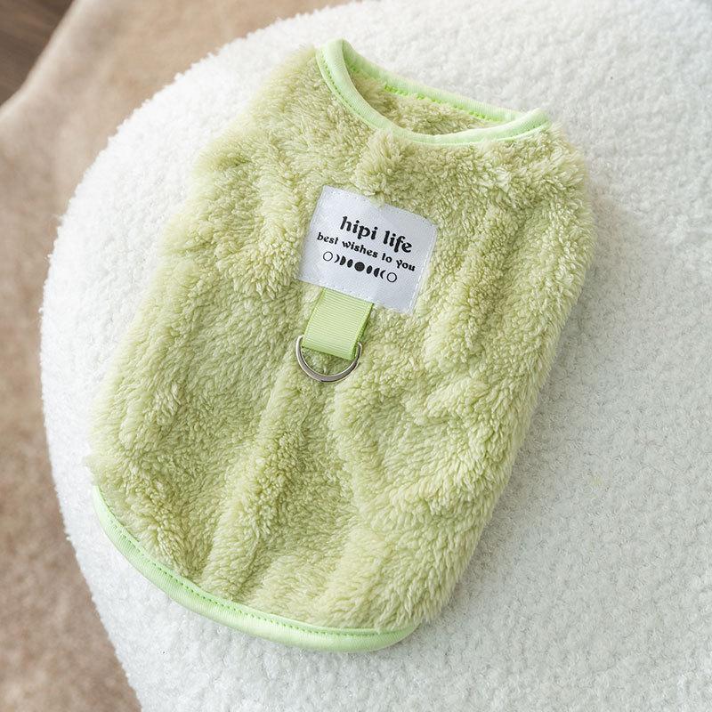 Pet Clothes Autumn and Winter Warm Dog Clothes Cute Bear Traction Sweater Fleece Puppy Cat Clothing