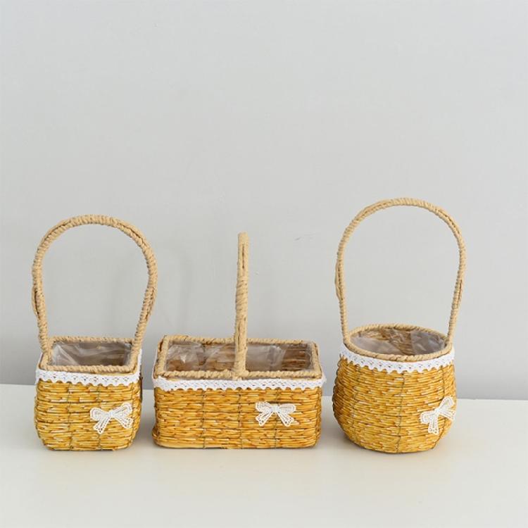 Tote Flower Basket with Handle Multifunction Home Festival Wedding Party