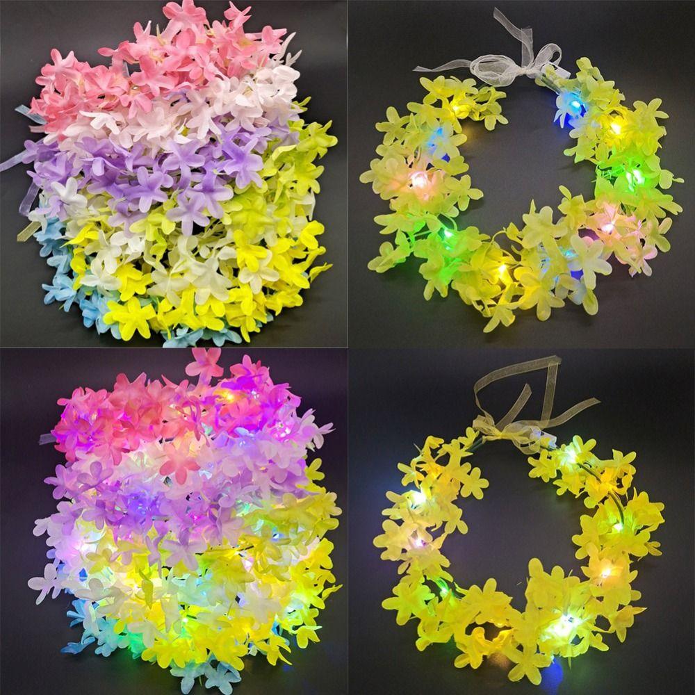 For Bride Vacation For Bridesmaid Beach Headband Flower Crowns Glowing Wreath Wreath Headband