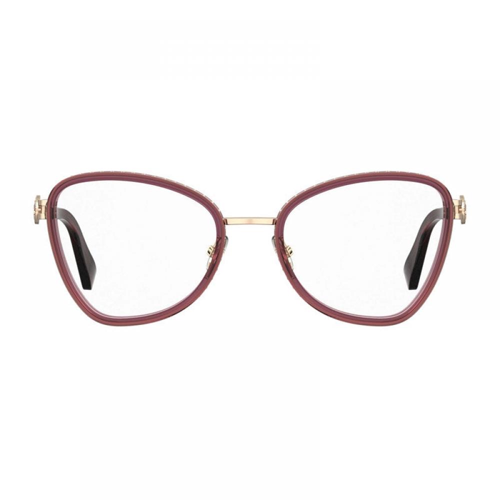Moschino Eyeglasses Cat Eye Full Rim  Burgundy Frame And Clear Demo Lenses Lens Mos5840lhf00 Red