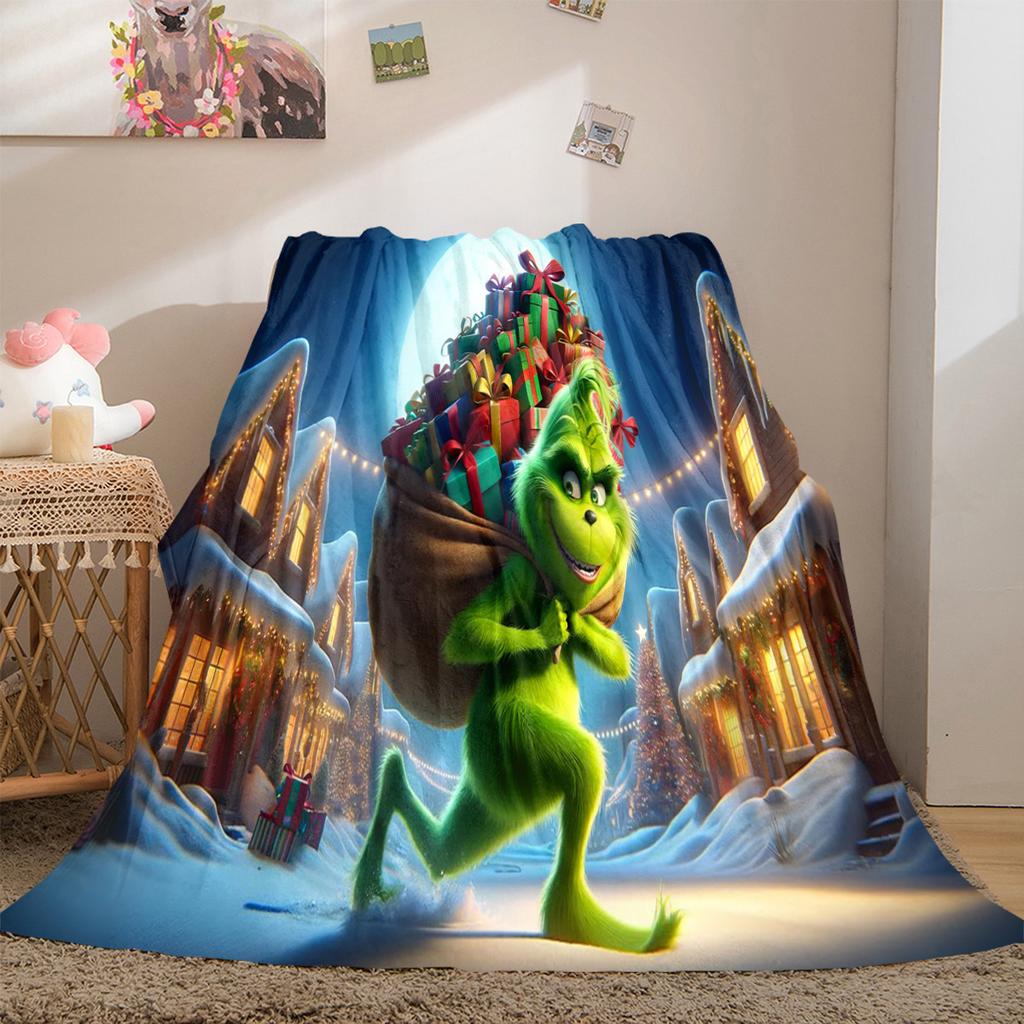 Christmas Gift Comedy Movie How the Grinch Stole Christmas blanket home warming, four season bed decoration sofa cover flannel throwing blanket K6