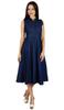 Bimba Womens Pleated A-line Dress With Pockets Casual Denim Shift Shirt