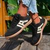 Lucyever Women's Autumn Trend Lace Up Sneakers Comfortable Mixed Color Flat Shoes Woman Outdoor Fashion Walking Skateboard Shoes