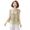 Hodo Mid-Aged Women's Traditional Style Summer Shirt Blouse Set