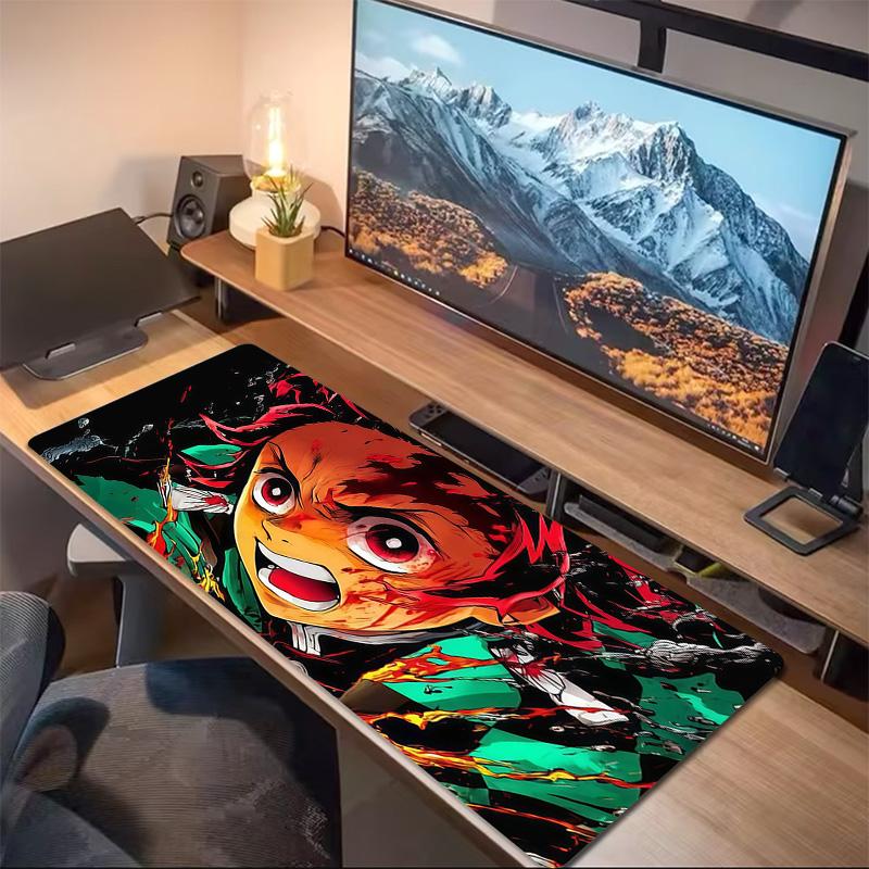 Demon Slayer Kimetsu no Yaiba Print Cushion Non-slip Laptop Tablet Big Mousepad XXL Mat Mini PC Playmat With Lock edge