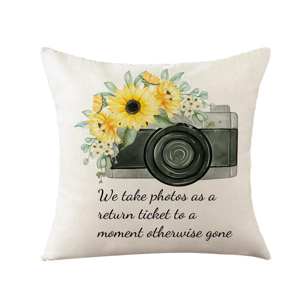 Pillow Cover Sunflower Cartoon Bee Home Decoration Cushion Cover Nordic Style Sofa Pillow Cover
