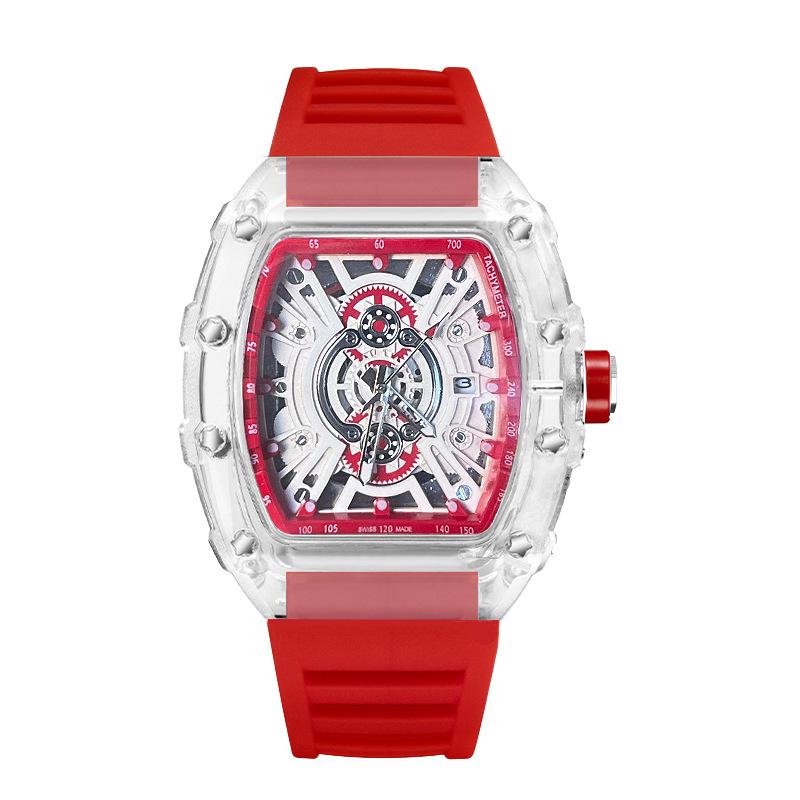 Casual Fashion High-End Automatic Quartz Hollow Luminous Waterproof Barrel-Shaped 1703 Men S Watch No gift box