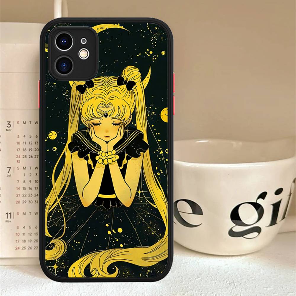 Popular Anime Girl S-Sailor Moon For iPhone 15 16 Pro Max 11 12 13 14 XS XR X Plus 16E Matte Translucent Phone Cover
