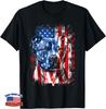 Abab Patriotic Pitbull Dog Lover Owner 4th Of July Retro Pitbull Dog T-Shirt