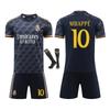 Real Madrid Mbappe Kids Soccer Jersey Training T-Shirt Sports Wear Black Polyester