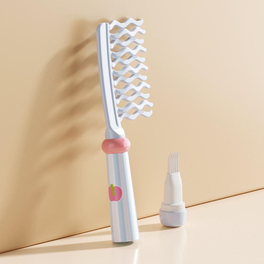 Double Row Perm Hair Comb Fluffy Hairdressing Anti-Static Wide Toothed Comb Portable Shunfa Household Comb Hair Styling синий