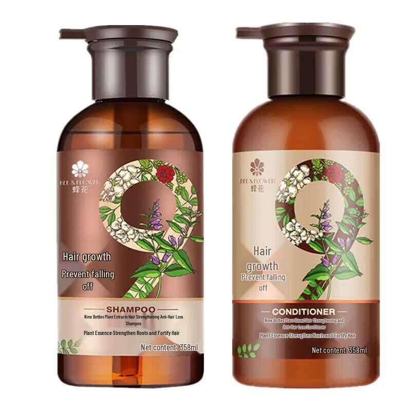 Bee Flower Plant Extract Hair Strengthening Anti-Hair Loss Shampoo & Conditioner Set