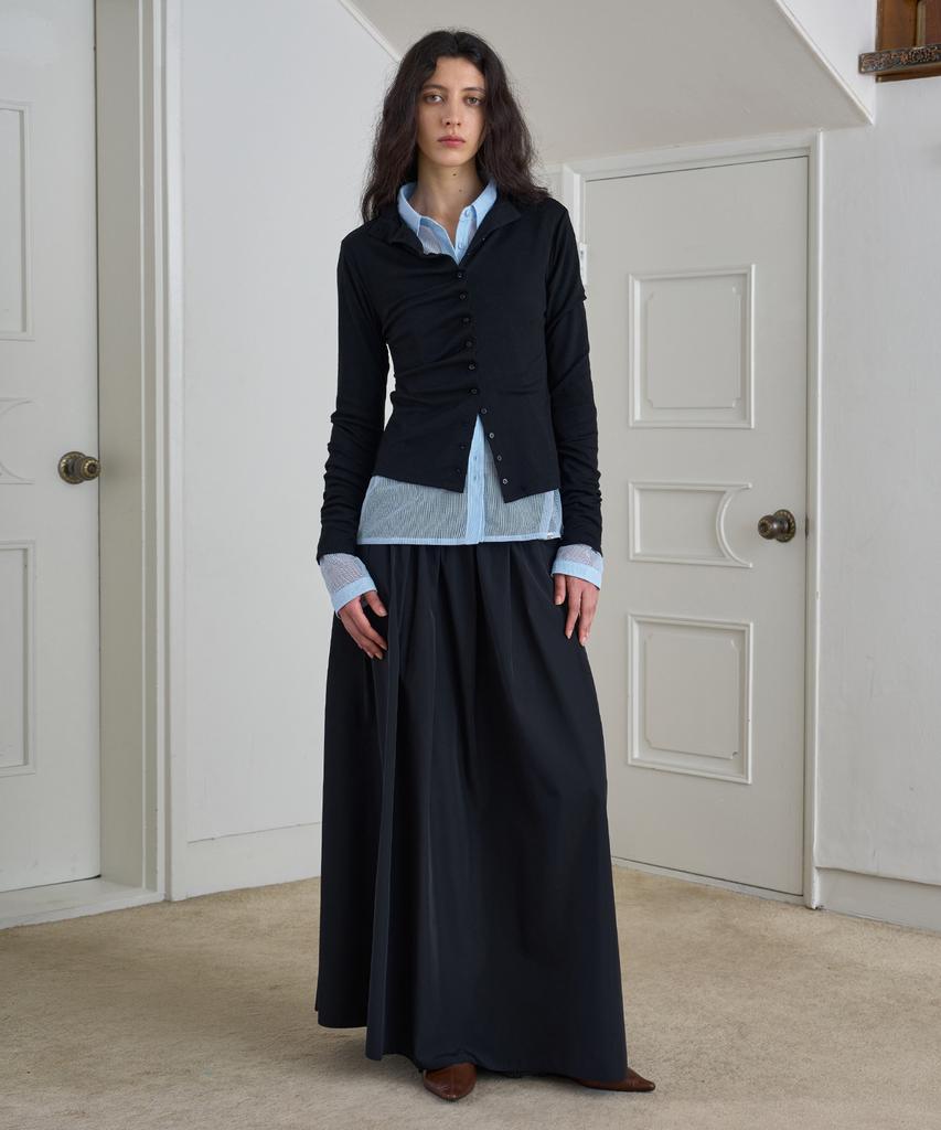 Simeteuligpeosenteu Flare Maxi Skirt / Black
