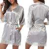 Silk Plain Womens Satin Robes Bridal Wedding Bridesmaid Bride Gown Robe Bath