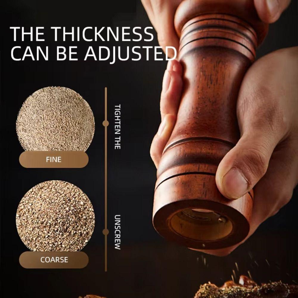 Pepper Bottle Cooking Salt Pepper Grinder Wooden Hand Pepper Grinder  Sea Salt