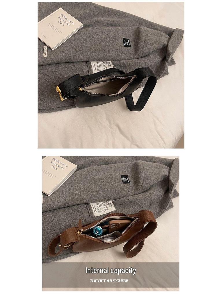 Korean Style Women's Versatile Half-Moon Crossbody Saddle Bag - 2025 Casual Fashion Crescent