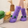 1pair Funny Fluffy Coral Fleece Socks Thickened Plush Casual Socks Creative Funny Socks  For Women