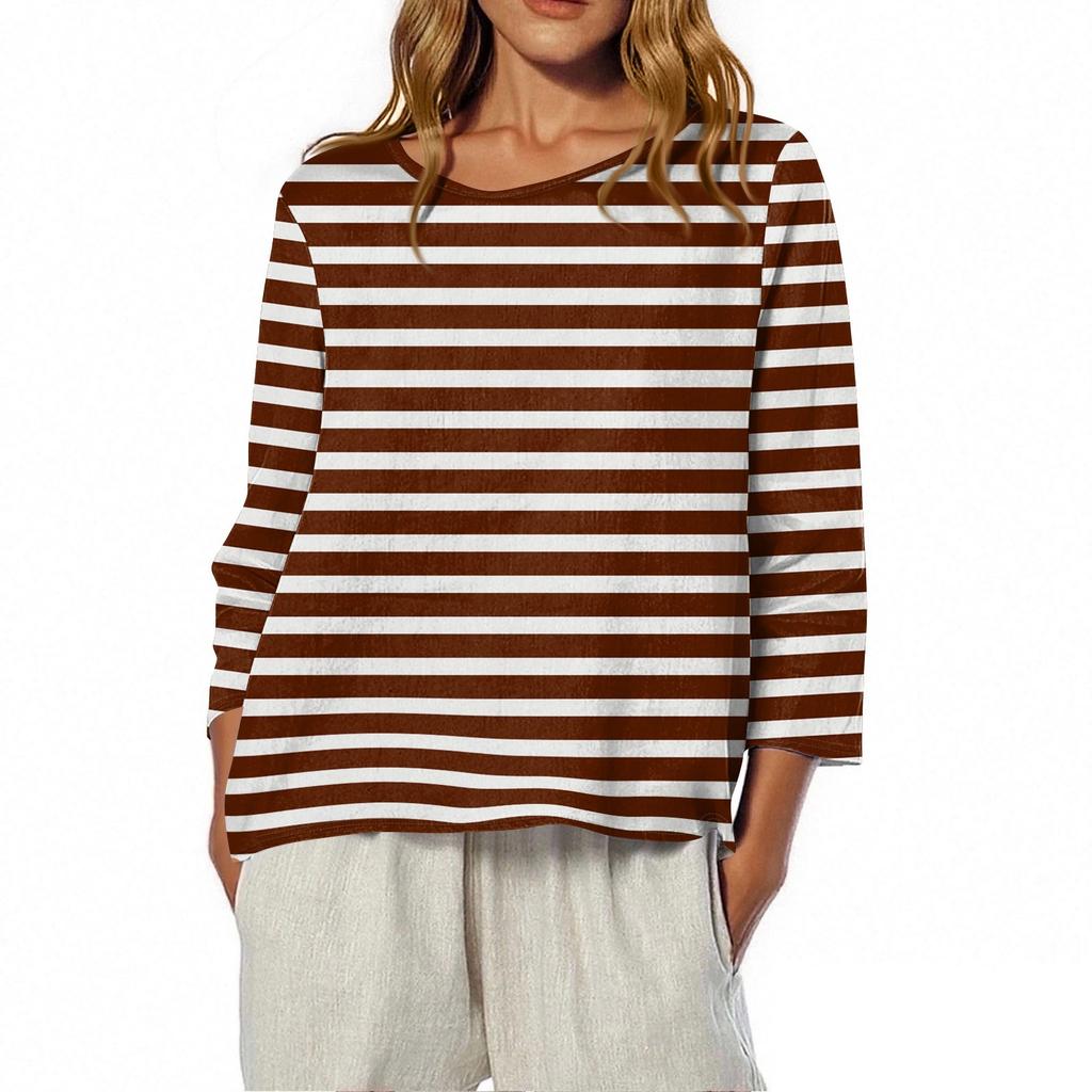 Women's O-Neck 3/4 Sleeve Printed Top T-shirt