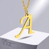 Vnox Stainless Steel Initial Letter A-Z Necklaces for Women Men Gift Jewelry,4 Colors Option