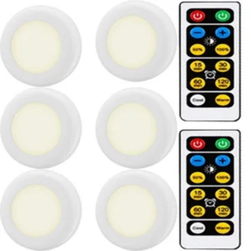 

1-6 шт. светодиодный светильник под шкафом 3 цвета регулируемый ночник с пультом дистанционного управления питание от батареек лампа для спальни освещение для гардероба