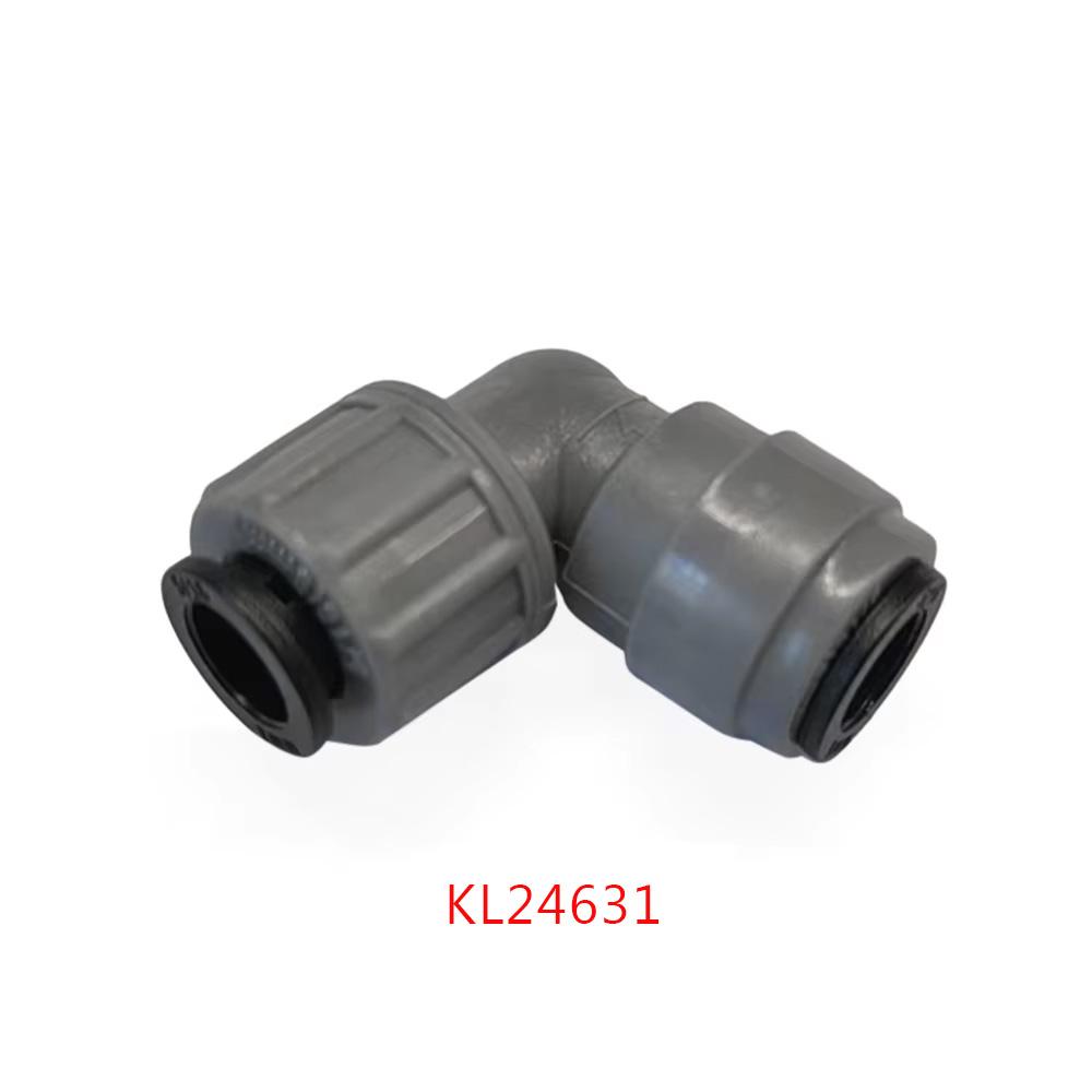 KegLand Barware Duotight - 8/6.35mmx8mm Screwlock  Elbow Push In Joint Fittings Quick Connector