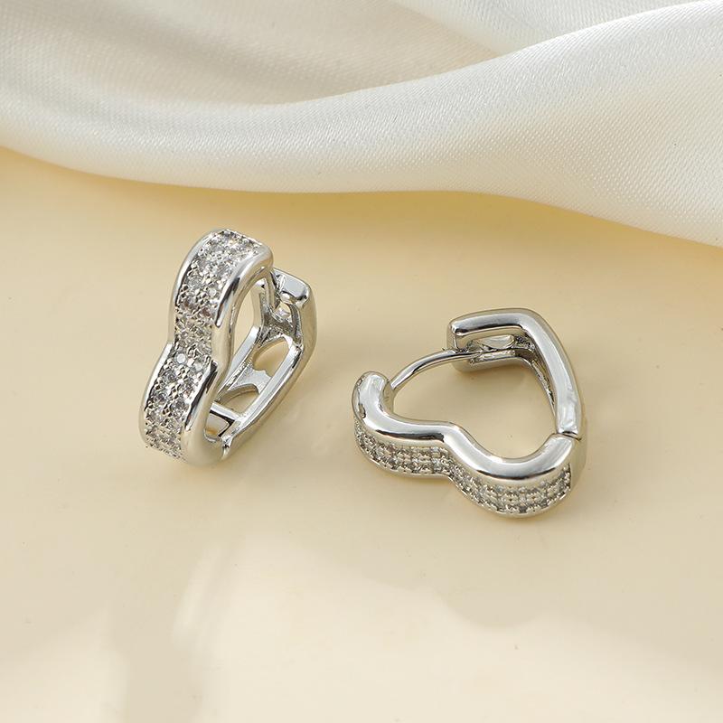 Huazi Style Zircon Stud Earrings for Women - Gold-Plated, Non-Fading Luxury Jewelry
