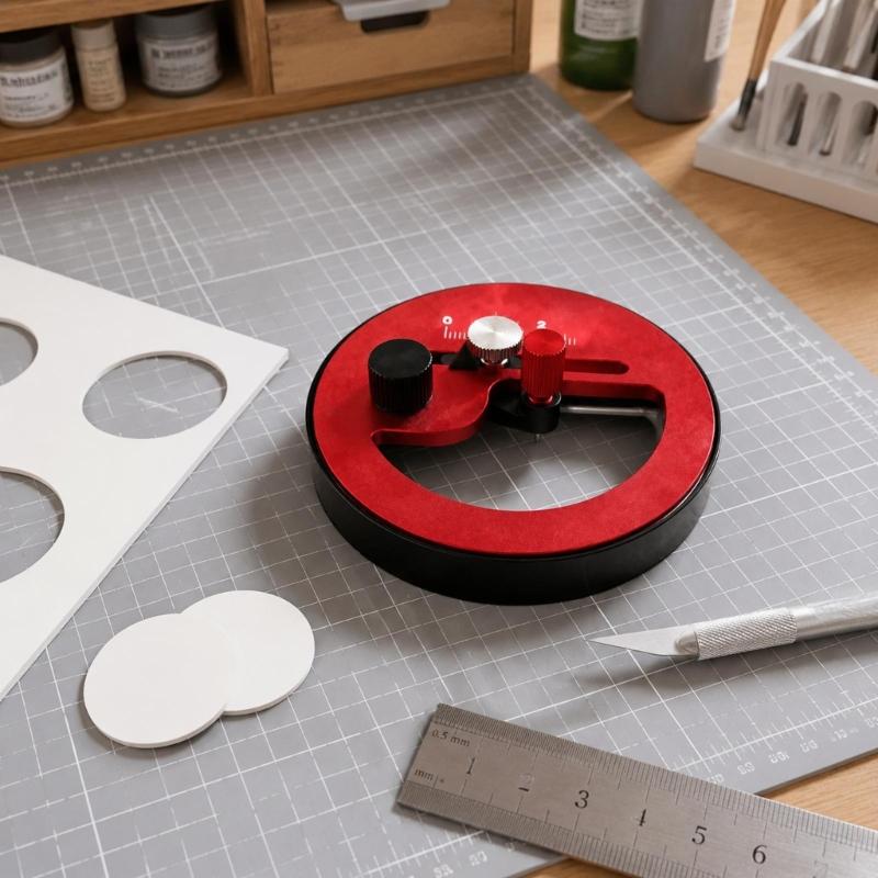 Circle Cutter Hand Tool for Photo Paper, Film Sheets, Paper Crafts and Model Making with Adjustable Guide Design