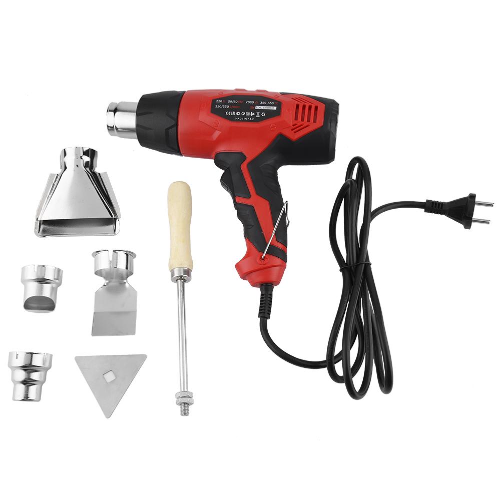 2000W Professional Heat Gun 350 650 Celsius (662 1202 Fahrenheit ) Hot Air Gun with 4 Nozzles