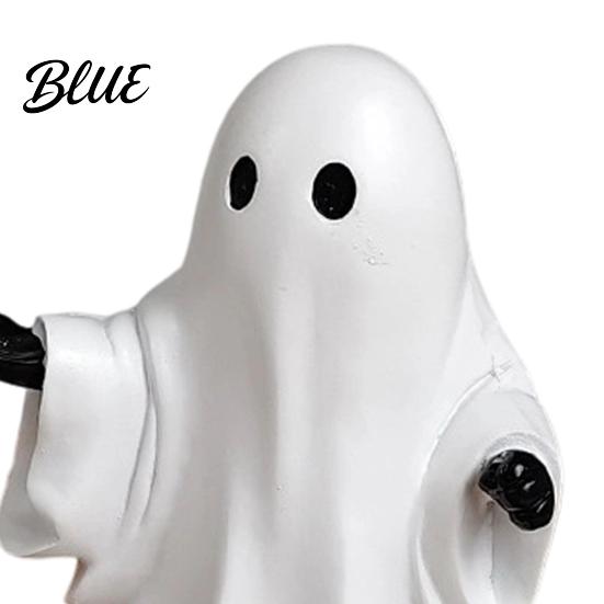 Modern Halloween Decor Cute White Ghost Resin Figurine  Miniature Figurine Decoration  Matte Home Decorations Finish Tabletop Statue for Shelf