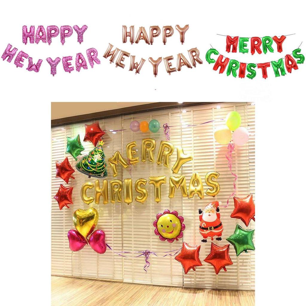Bright And Colorful Merry Christmas Balloons Banner For Joyful Holiday Decor