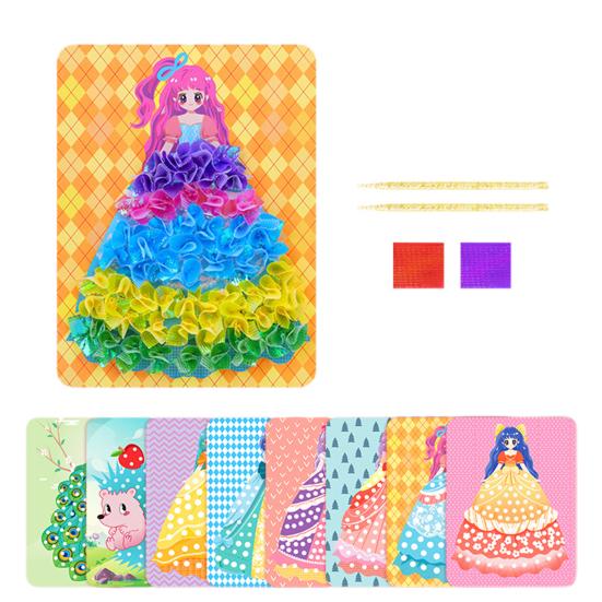 4/8/12/16 Piezas Libro de Actividades de Disfraces de Princesas Niños Motricidad Fina Desarrollo de la Creatividad Niñas Disfraces de Princesas Libro de Arte Poke-in Juguete Educativo