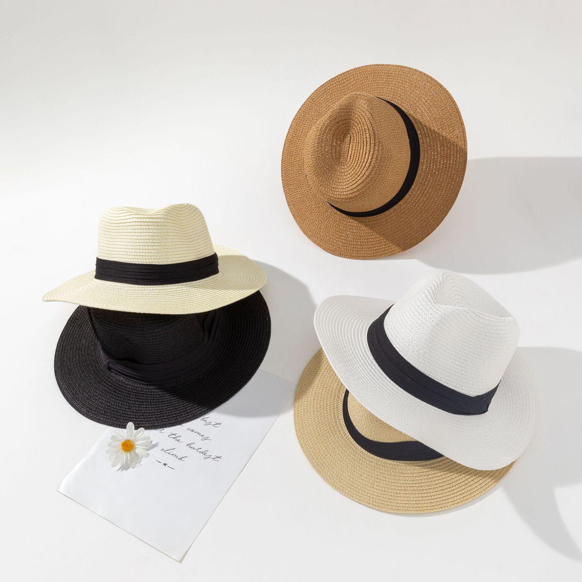 

Straw hat women s summer sun protection sun hat beach seaside vacation sun hat wide brim straw hat men average size