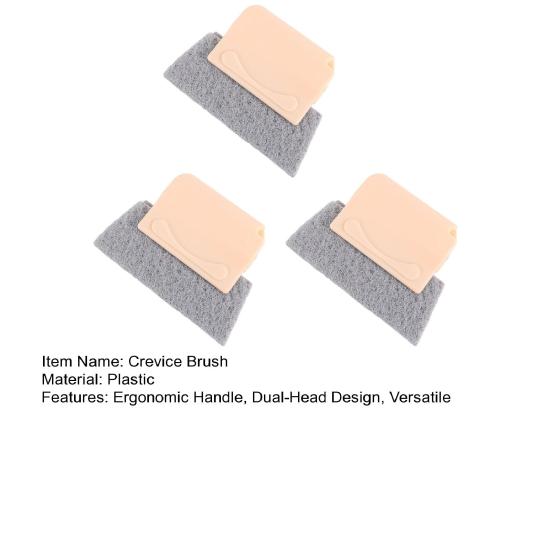 3Pcs Window Track Cleaner Brush Dual-Head Crevice Brush Ergonomic Handle Window Groove Sliding Door