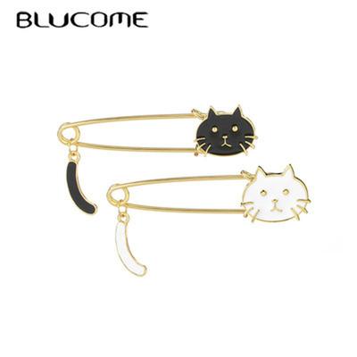 New Design Dripping Oil Cute Cat Wags Its Tail Animal Brooch Accessories Brooch