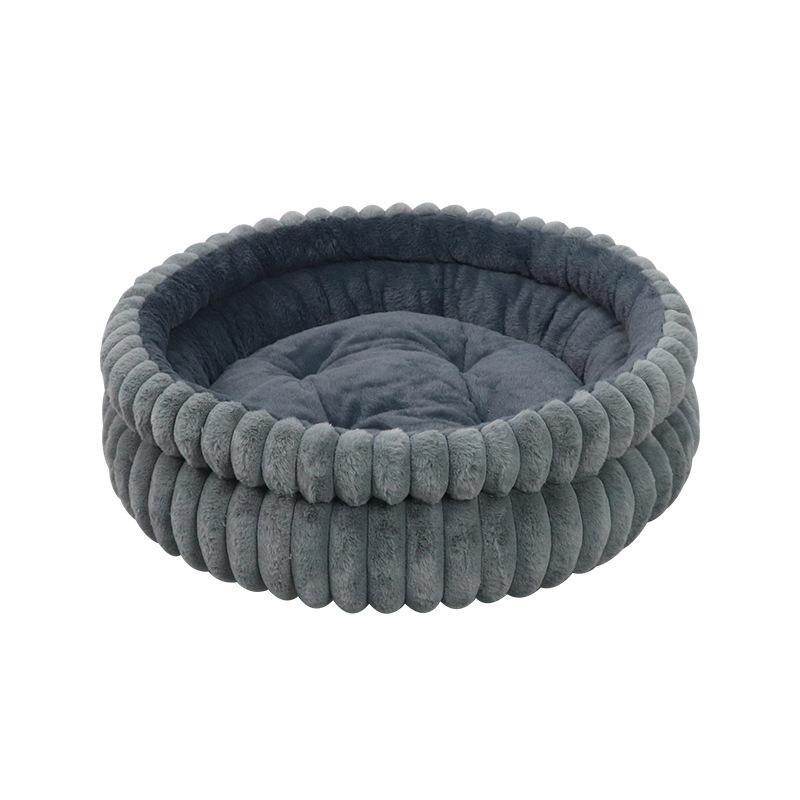 50/60cm Thickened Warm Large Oval Cat Bed Comfortable Detachable Washable Plush Cushion Sleeping Pet Nest Puppy Accessories