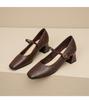 Women's High Heels French Retro Mary Jane Shoes Women's Spring Summer New Simple Small Leather Shoes Flat Bottomed Women's Shoes