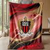 OGC Nice FC Weiche Flanell-Fleece-Decke Leichte Gemütliche Warme Überwurfdecke für Sofa Bett Heimdekoration