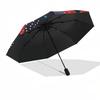 1pc Red Heart Pattern Automatic Folding Umbrella, Portable Collapsible Design, 8-Rib Iron Frame, Outdoor Accessory yy250905089