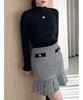 x Tweed knit skirt LWNS245092BLKF [LILYBROWN MARYQUANT]
