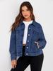 Women's Retro Long Sleeve Denim Jacket - European & American Fashion
