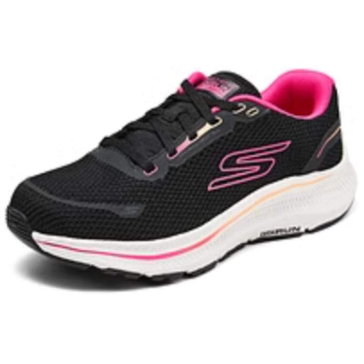 Skechers Go Series Retro Fashion Low Top Casual Running Shoes Women Sneakers Black Pink 128614-BKHP