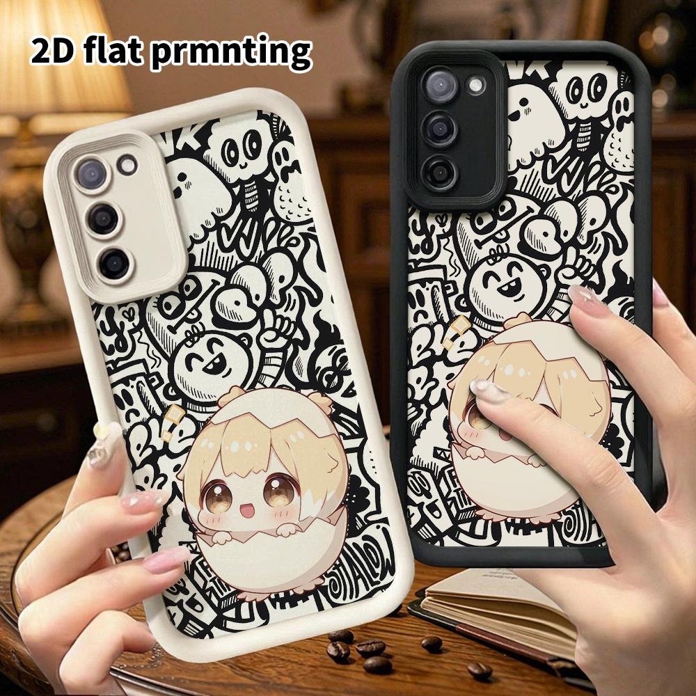 Phone Case: 2D Flat Samsung Galaxy A34 A35 M05 M06 S20 S22 S21 FE Plus 5G Protective Case, Cracked Little Chicken, Christmas and Halloween Gift