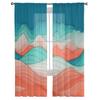 Gradient Geometry Mountain Abstract Sheer Curtains Modern Gauze Curtain for Living Room Bedroom Voile Yarn Curtains