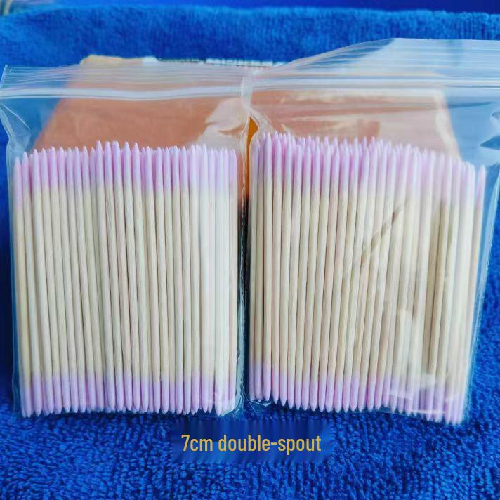 

100 шт. 7 см розовые ватные палочки с двумя наконечниками для микроблейдинга для эфирного масла, татуажа и макияжа бровей