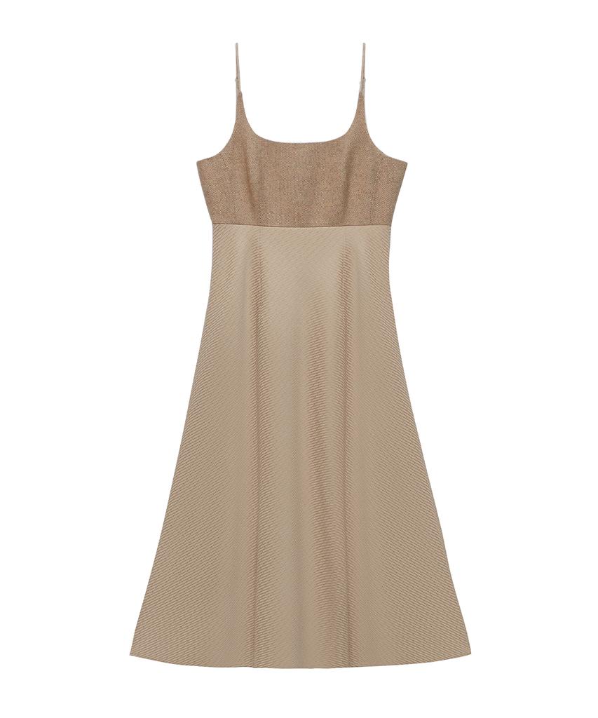 INSTANTFUNK Line Flare Long Dress - Beige
