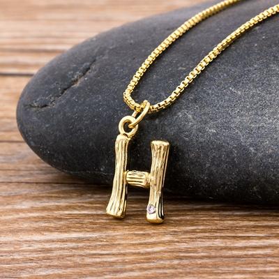 Nidin Hot Sale Women Cute Initial Letter Pendant 26 Letters Charm Necklaces Copper Zircon Family Name Jewelry Personal Gifts
