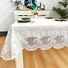 White Patterned Tablecloth Rectangular Waterproof Table Cloths Suitable for Wedding Birthday Party Table Adorn Anti Scald Easy To Maintain Table Mats