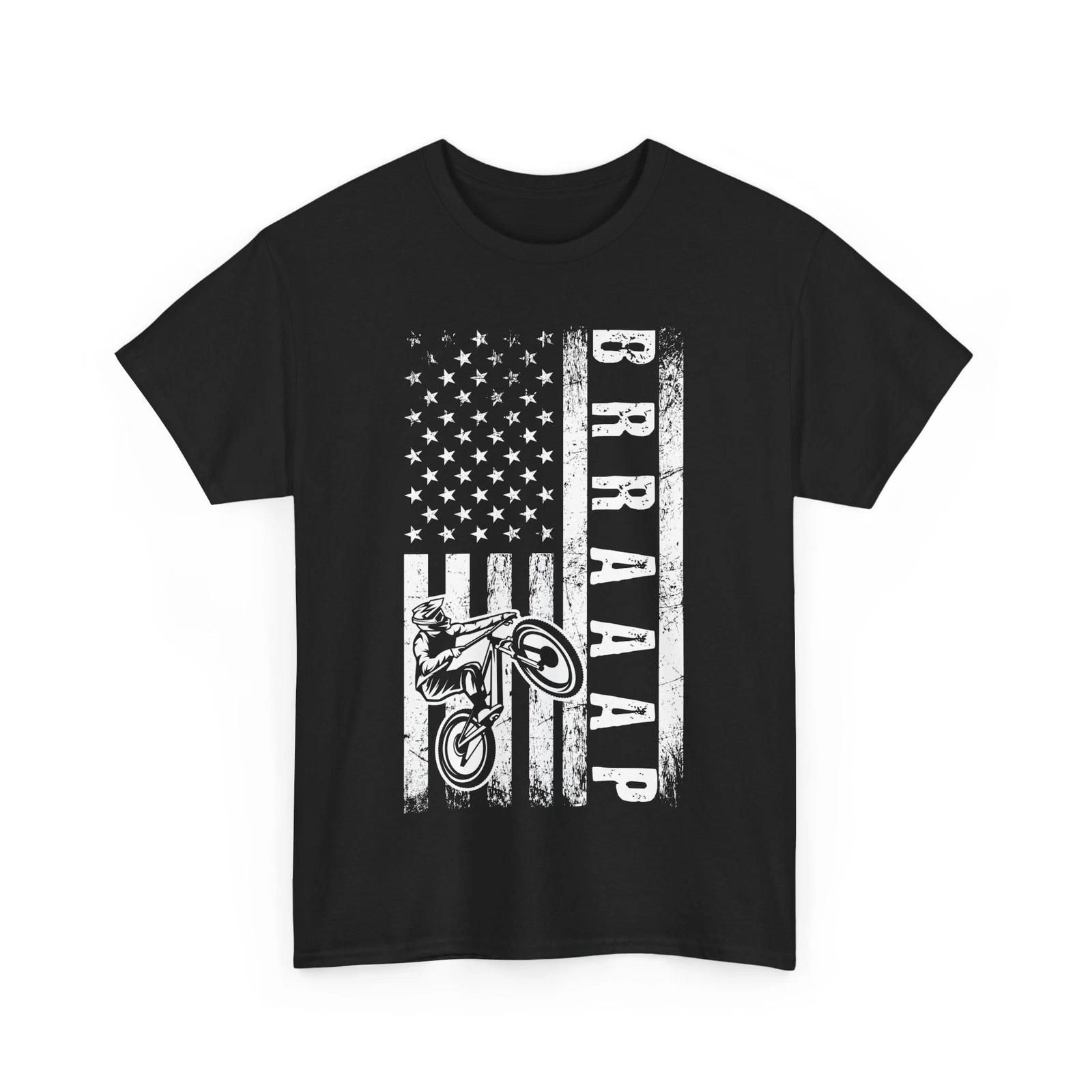 Braaap Shirt, Biking Dad Father s Day Dirt Bike American Flag Vintage Shirt 3XL
